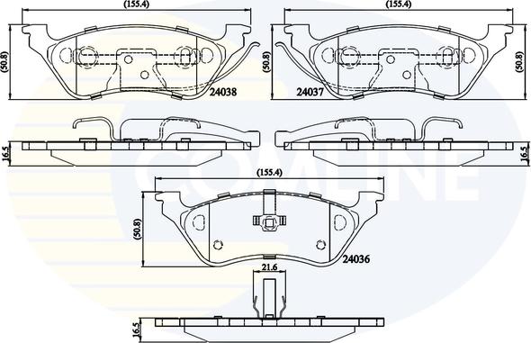 Comline CBP01164 - Kit pastiglie freno, Freno a disco autozon.pro