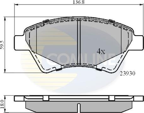 Comline CBP01160 - Kit pastiglie freno, Freno a disco autozon.pro