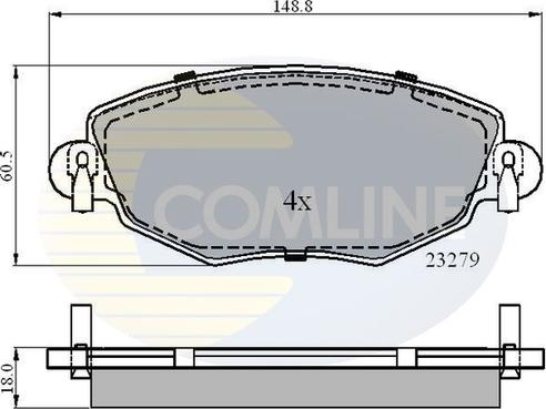 Comline CBP01110 - Kit pastiglie freno, Freno a disco autozon.pro