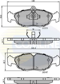 Comline CBP0134 - Kit pastiglie freno, Freno a disco autozon.pro