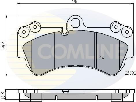 Comline CBP01314 - Kit pastiglie freno, Freno a disco autozon.pro