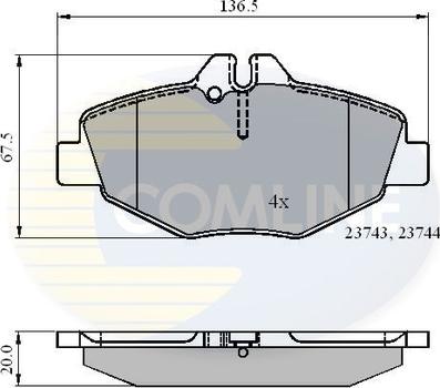 Comline CBP01209 - Kit pastiglie freno, Freno a disco autozon.pro