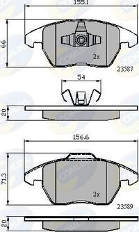 Comline CBP01224 - Kit pastiglie freno, Freno a disco autozon.pro