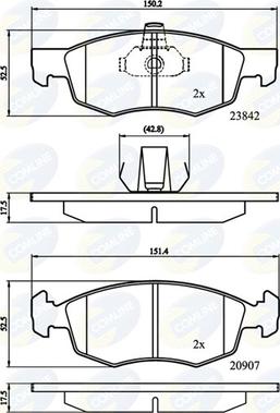 Comline CBP01221 - Kit pastiglie freno, Freno a disco autozon.pro