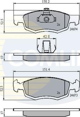 Comline CBP01791 - Kit pastiglie freno, Freno a disco autozon.pro