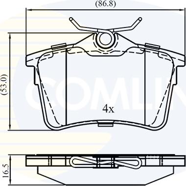 Comline CBP01797 - Kit pastiglie freno, Freno a disco autozon.pro