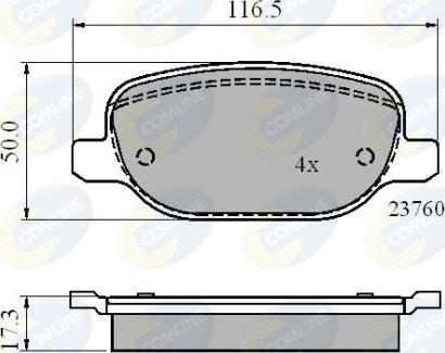 Comline CBP01769 - Kit pastiglie freno, Freno a disco autozon.pro