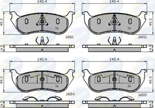 Comline CBP01763 - Kit pastiglie freno, Freno a disco autozon.pro