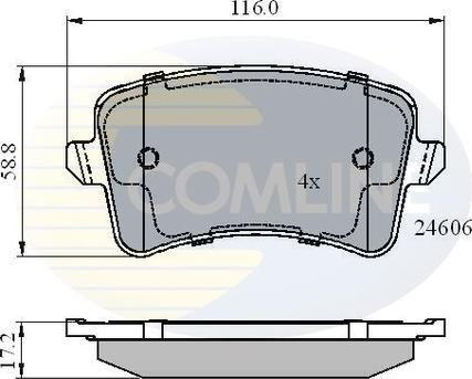 Comline CBP01709 - Kit pastiglie freno, Freno a disco autozon.pro