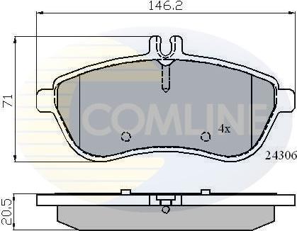 Comline CBP01786 - Kit pastiglie freno, Freno a disco autozon.pro