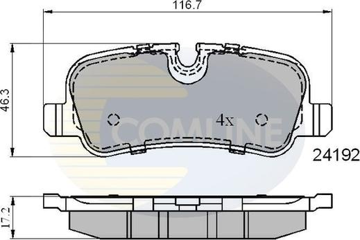 Comline CBP01726 - Kit pastiglie freno, Freno a disco autozon.pro