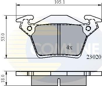 Comline CBP0888 - Kit pastiglie freno, Freno a disco autozon.pro