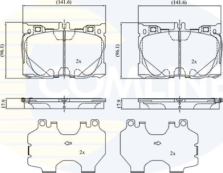 Comline CBP03488 - Kit pastiglie freno, Freno a disco autozon.pro