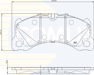 Comline CBP03054 - Kit pastiglie freno, Freno a disco autozon.pro