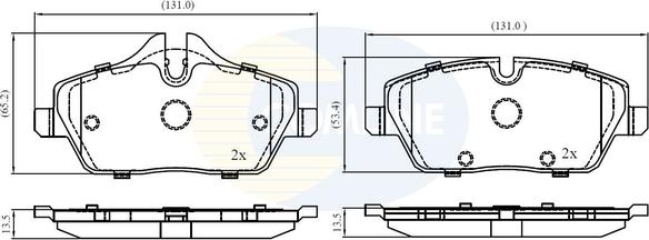 Comline CBP02444 - Kit pastiglie freno, Freno a disco autozon.pro