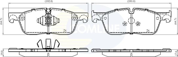 Comline CBP02446 - Kit pastiglie freno, Freno a disco autozon.pro