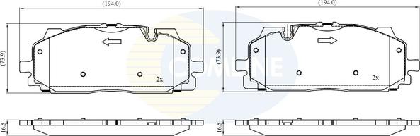 Comline CBP02443 - Kit pastiglie freno, Freno a disco autozon.pro