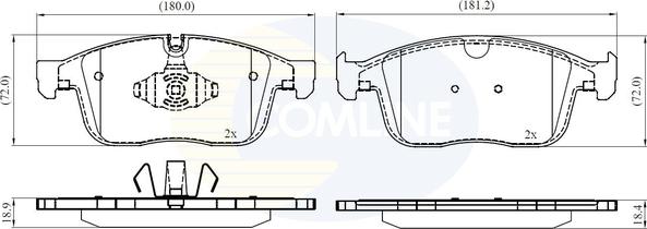 Comline CBP02459 - Kit pastiglie freno, Freno a disco autozon.pro