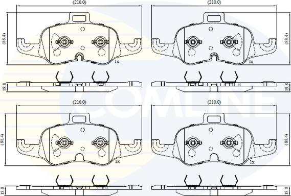 Comline CBP02637 - Kit pastiglie freno, Freno a disco autozon.pro