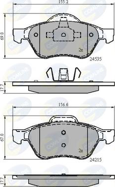 Comline CBP02017 - Kit pastiglie freno, Freno a disco autozon.pro