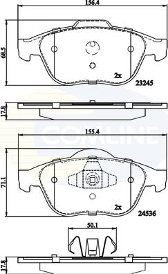 Comline CBP02020 - Kit pastiglie freno, Freno a disco autozon.pro