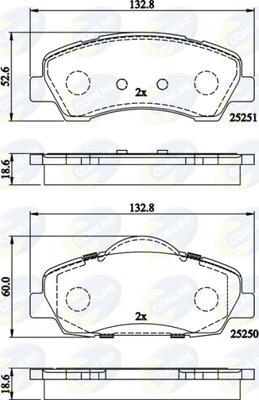 Comline CBP02199 - Kit pastiglie freno, Freno a disco autozon.pro