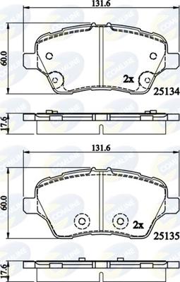 Comline CBP02197 - Kit pastiglie freno, Freno a disco autozon.pro