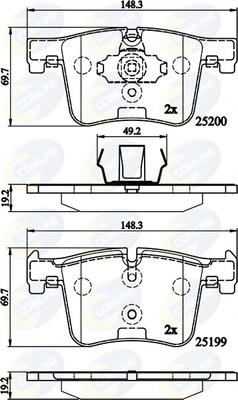 Comline CBP02149 - Kit pastiglie freno, Freno a disco autozon.pro