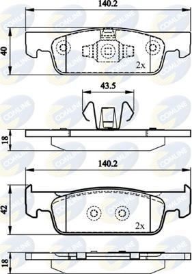 Comline CBP02144 - Kit pastiglie freno, Freno a disco autozon.pro