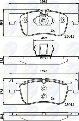 Comline CBP02148 - Kit pastiglie freno, Freno a disco autozon.pro