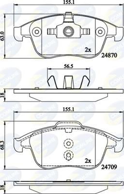 Comline CBP02162 - Kit pastiglie freno, Freno a disco autozon.pro