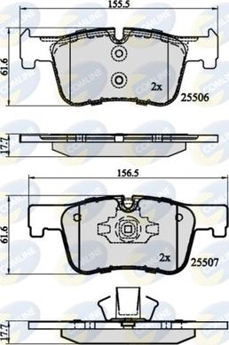 Comline CBP02130 - Kit pastiglie freno, Freno a disco autozon.pro