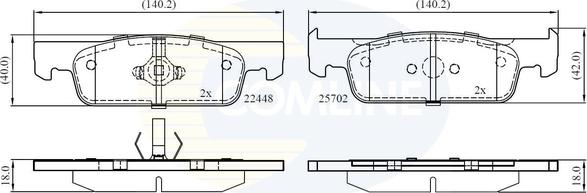 Comline CBP02398 - Kit pastiglie freno, Freno a disco autozon.pro