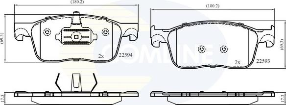 Comline CBP02354 - Kit pastiglie freno, Freno a disco autozon.pro