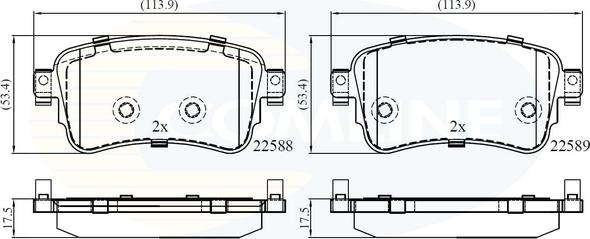 Comline CBP02351 - Kit pastiglie freno, Freno a disco autozon.pro