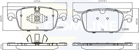 Comline CBP02374 - Kit pastiglie freno, Freno a disco autozon.pro