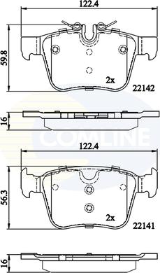 Comline CBP02255 - Kit pastiglie freno, Freno a disco autozon.pro