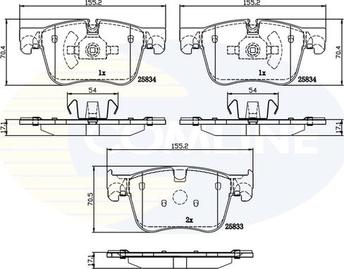 Comline CBP02250 - Kit pastiglie freno, Freno a disco autozon.pro