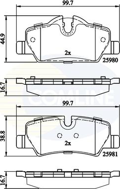 Comline CBP02262 - Kit pastiglie freno, Freno a disco autozon.pro