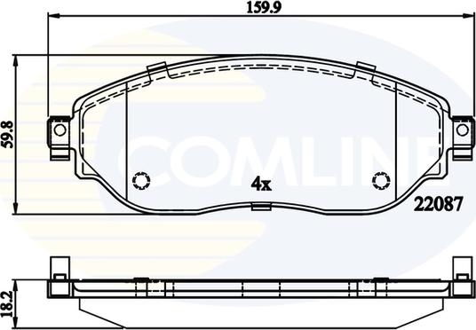 Comline CBP02285 - Kit pastiglie freno, Freno a disco autozon.pro