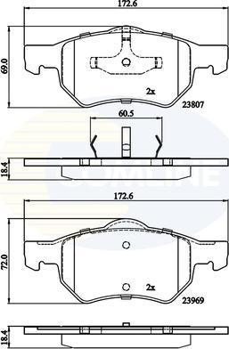 Comline CBP02222 - Kit pastiglie freno, Freno a disco autozon.pro