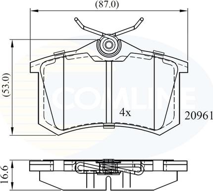 Comline CBP0797 - Kit pastiglie freno, Freno a disco autozon.pro