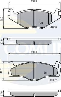 Comline CBP0703 - Kit pastiglie freno, Freno a disco autozon.pro