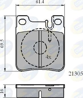 Comline CBP0702 - Kit pastiglie freno, Freno a disco autozon.pro