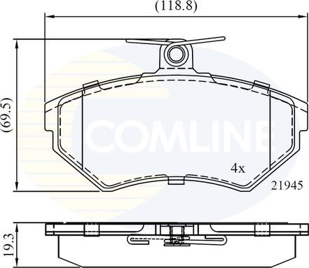 Comline CBP0736 - Kit pastiglie freno, Freno a disco autozon.pro