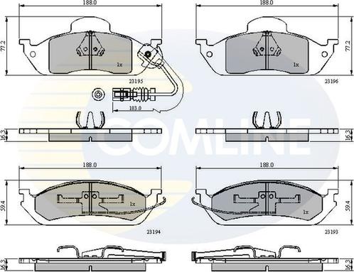 Comline CBP1911 - Kit pastiglie freno, Freno a disco autozon.pro