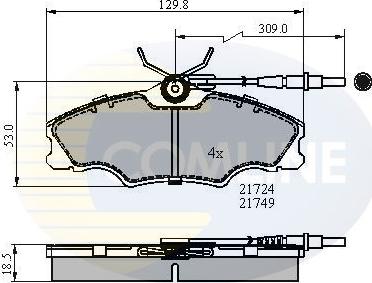 Comline CBP1433 - Kit pastiglie freno, Freno a disco autozon.pro