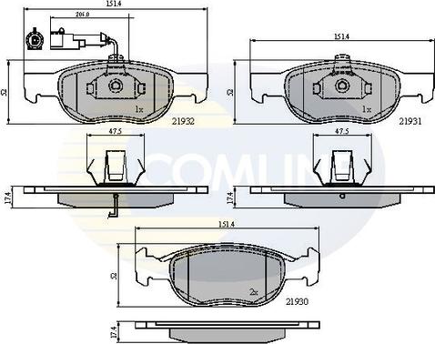 Comline CBP1479 - Kit pastiglie freno, Freno a disco autozon.pro