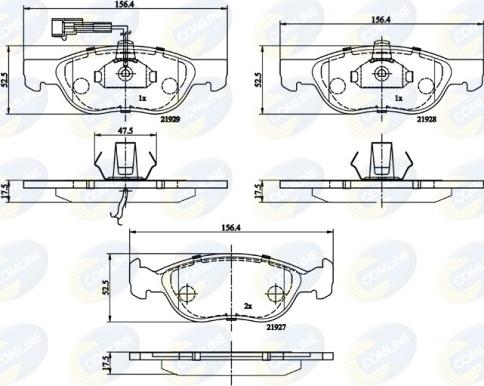 Comline CBP1477 - Kit pastiglie freno, Freno a disco autozon.pro