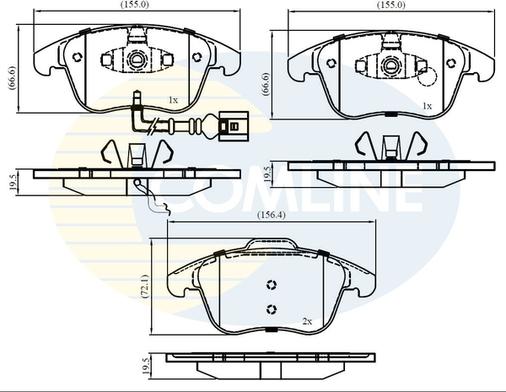 Comline CBP16022 - Kit pastiglie freno, Freno a disco autozon.pro